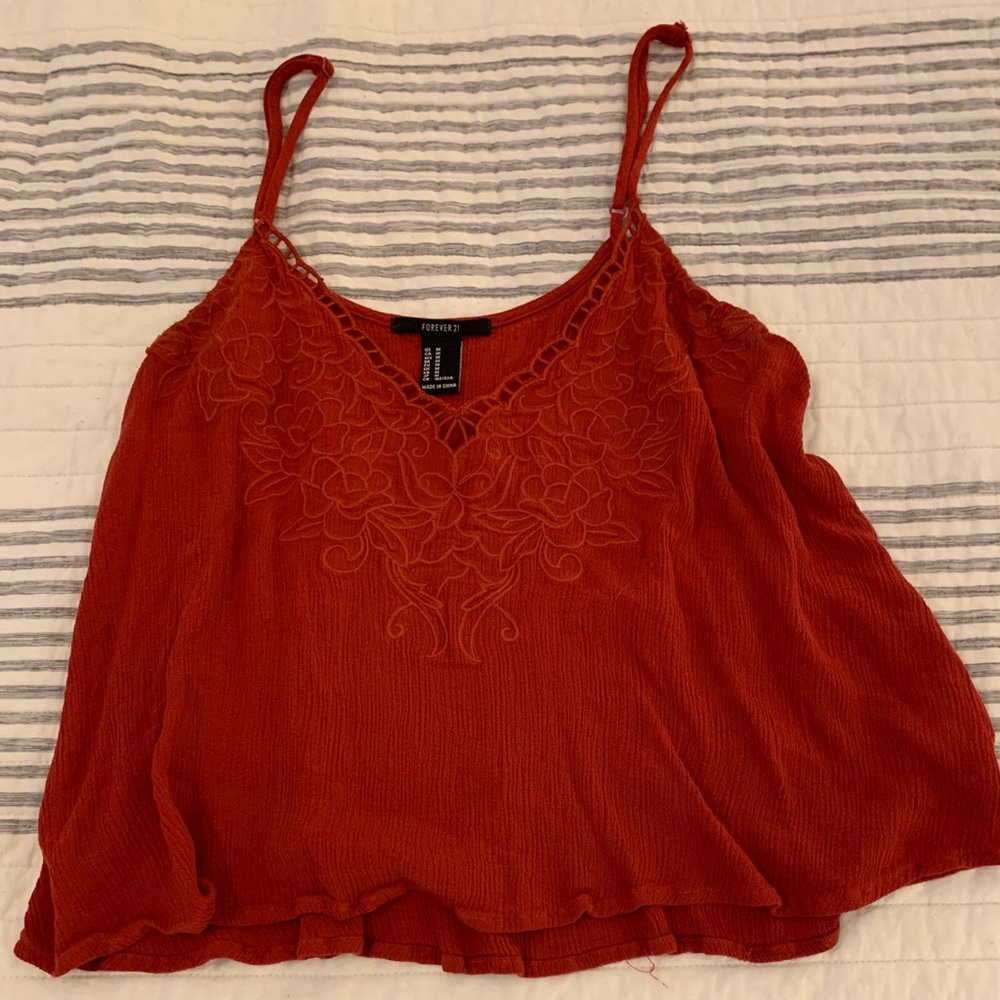 Red crop top